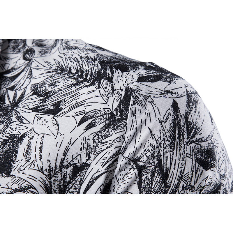 Mens Printed Lapel Long Sleeve - огляд і ціна Mens Fashion Wear