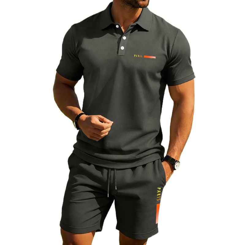 PARIS Print Men's high-end sum - огляд і ціна Men'S Fashion Polo Shirt