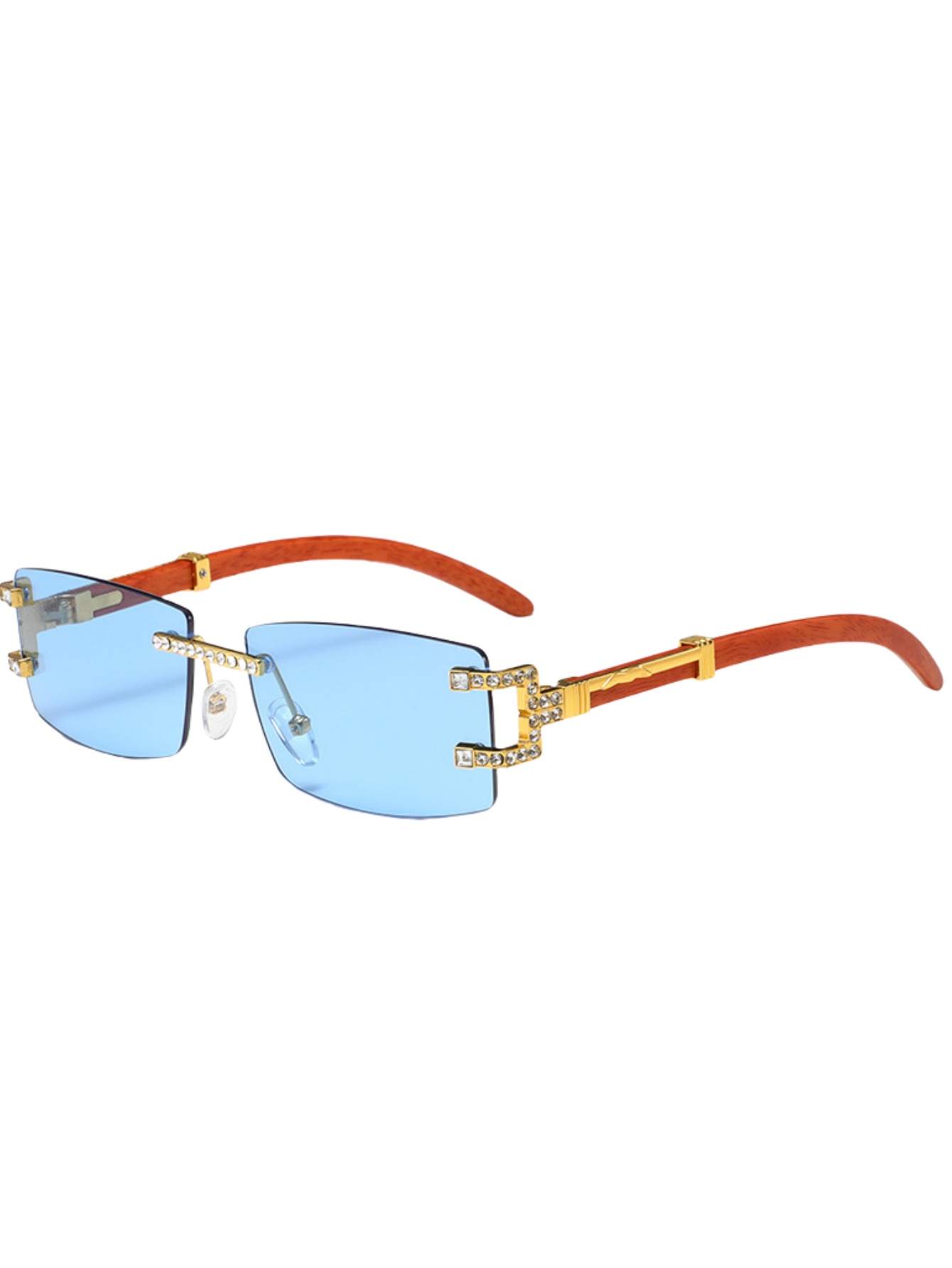 Wood leg retro fashion sunglas - огляд і ціна Men'S Fashion Rimless Glasses