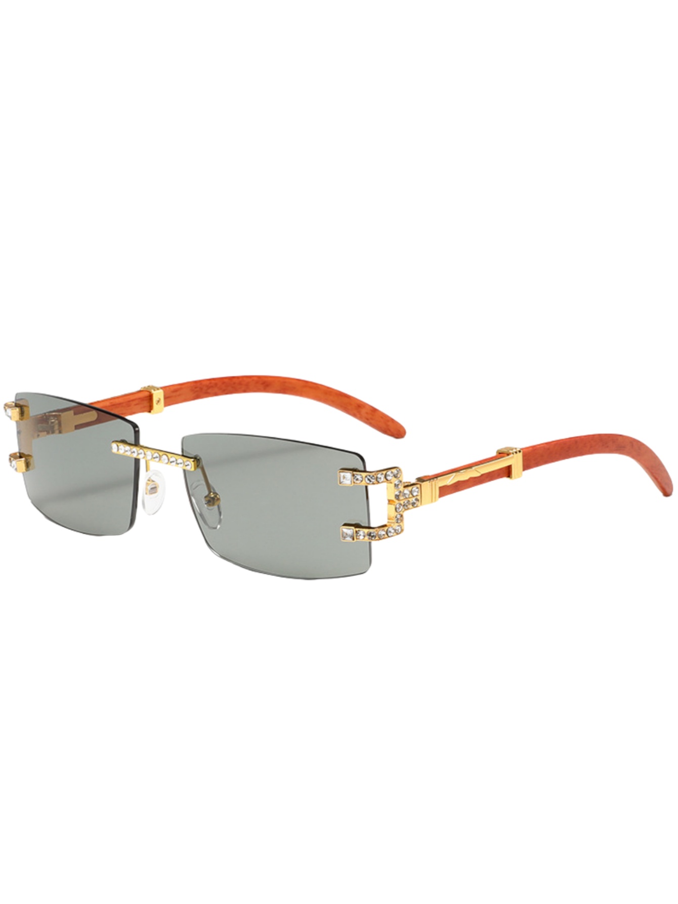 Wood leg retro fashion sunglas - огляд і ціна Men'S Fashion Rimless Glasses