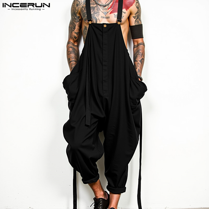 2025 Men Jumpsuits Solid Color - огляд і ціна Men'S Fashion Overalls