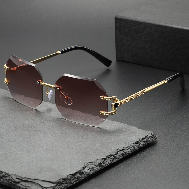New Small Rectangle Rimless Su - огляд і ціна Men'S Fashion Rimless Glasses