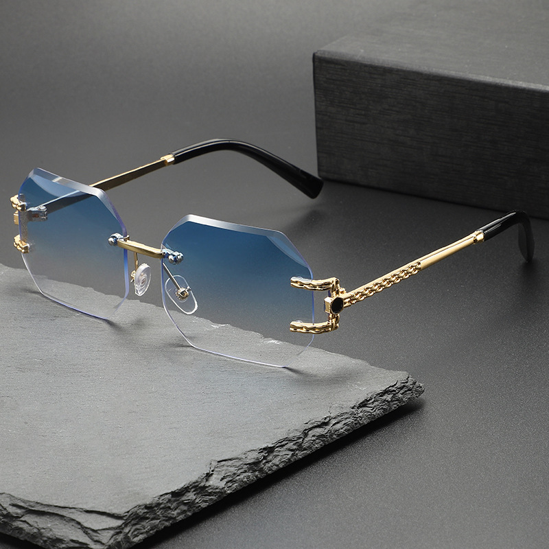 New Small Rectangle Rimless Su - огляд і ціна Men'S Fashion Rimless Glasses