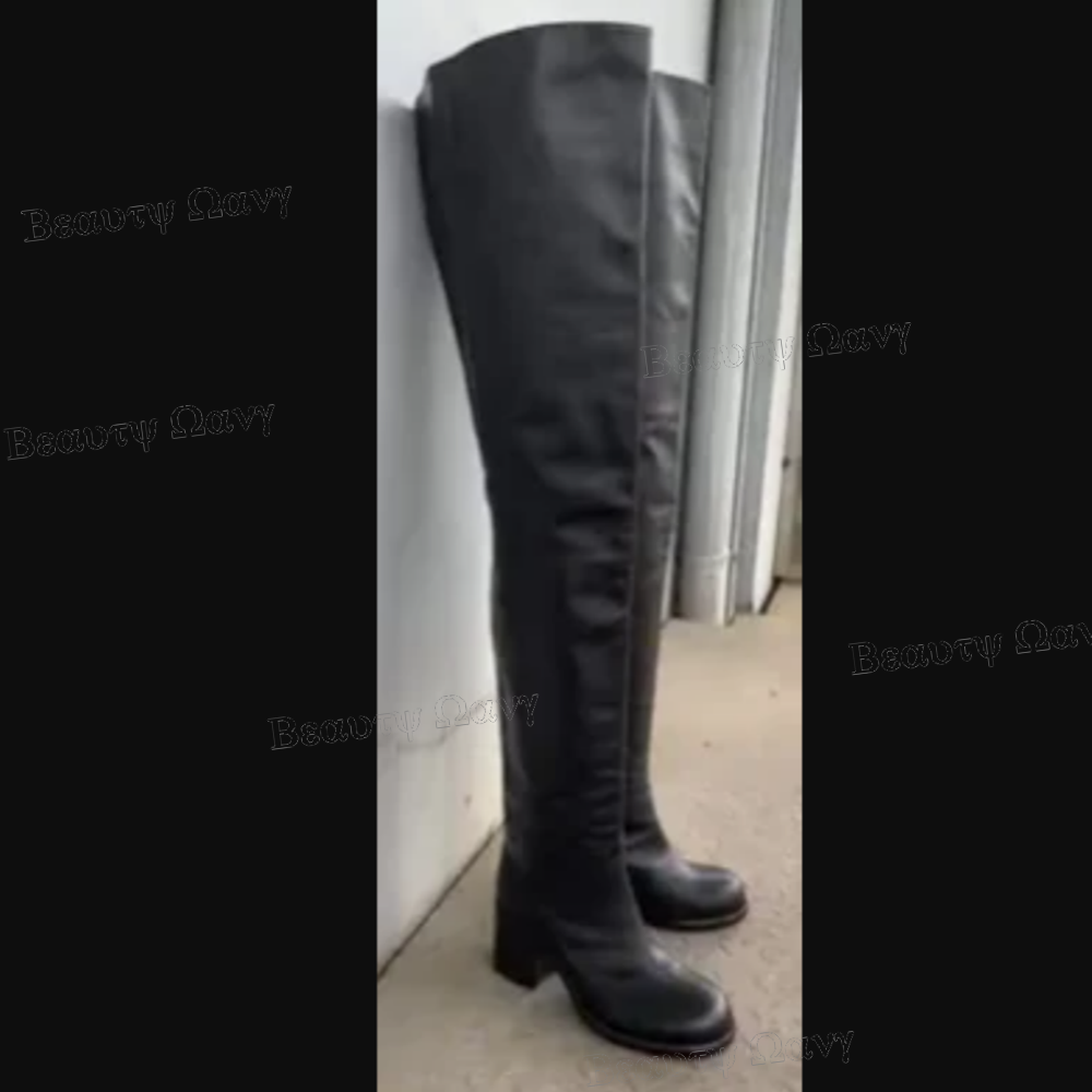 Black Chunky Heel Round Men's  - огляд і ціна Mens Fashion Zapatos