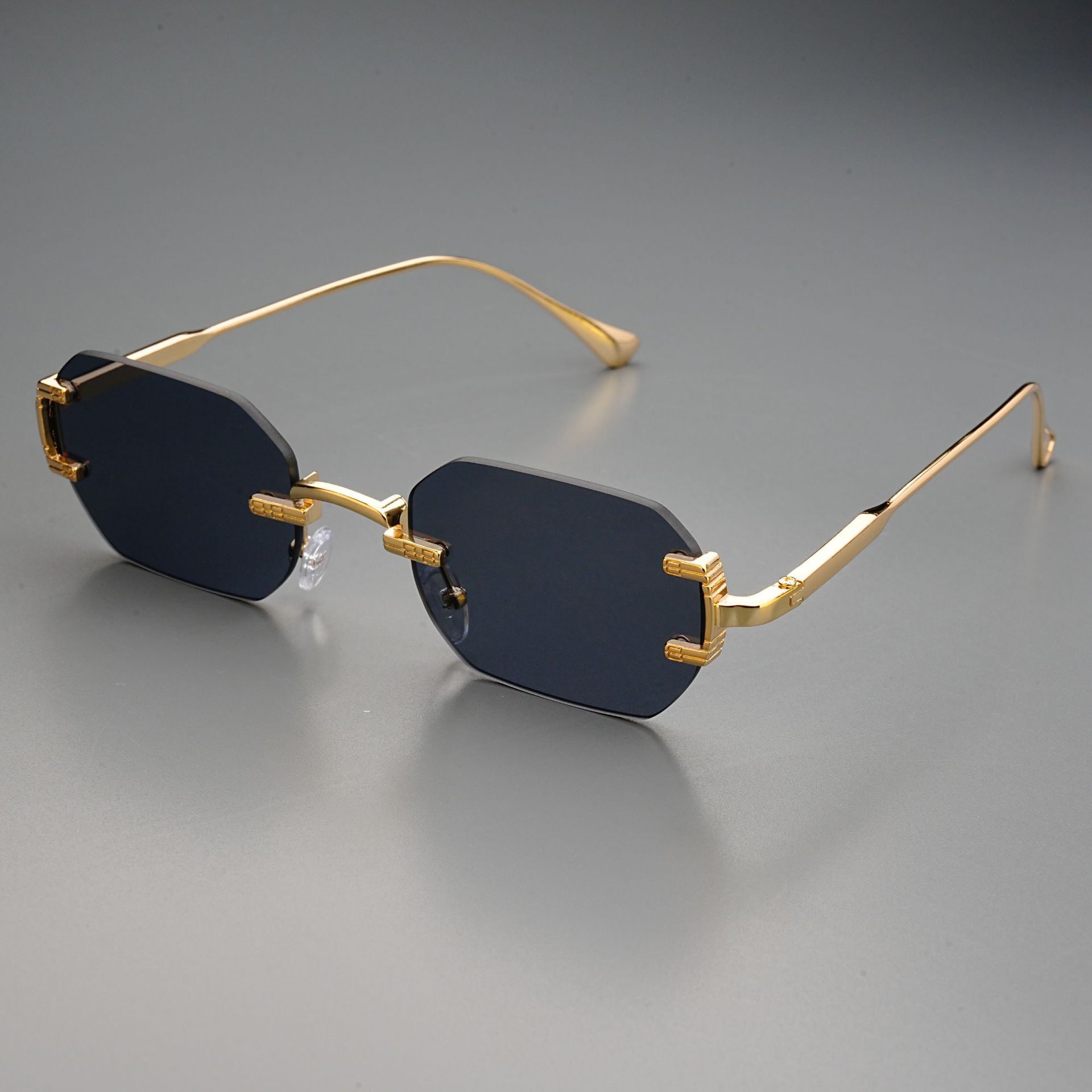 Rimless Sunglasses Rectangle F - огляд і ціна Men'S Fashion Rimless Glasses