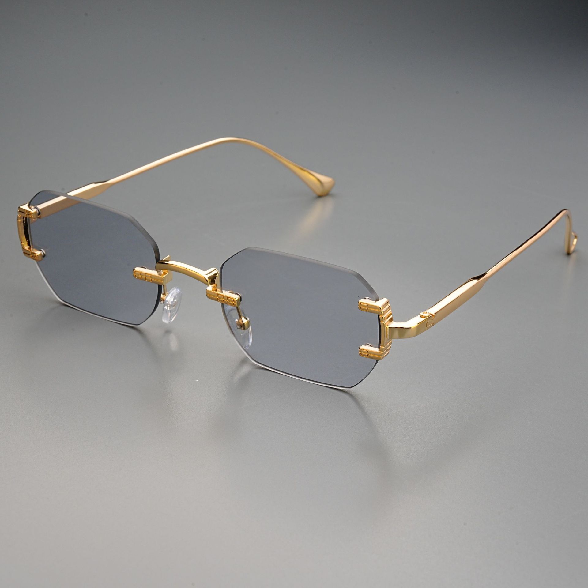 Rimless Sunglasses Rectangle F - огляд і ціна Men'S Fashion Rimless Glasses