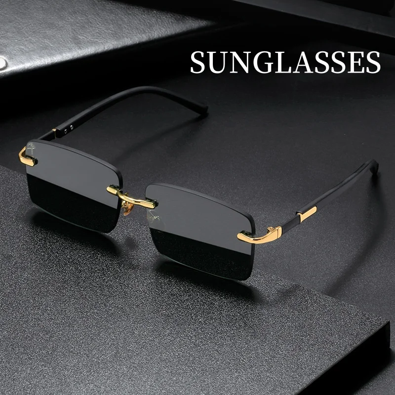 Fashion Rectangle Sunglasses M - огляд і ціна Men'S Fashion Rimless Glasses