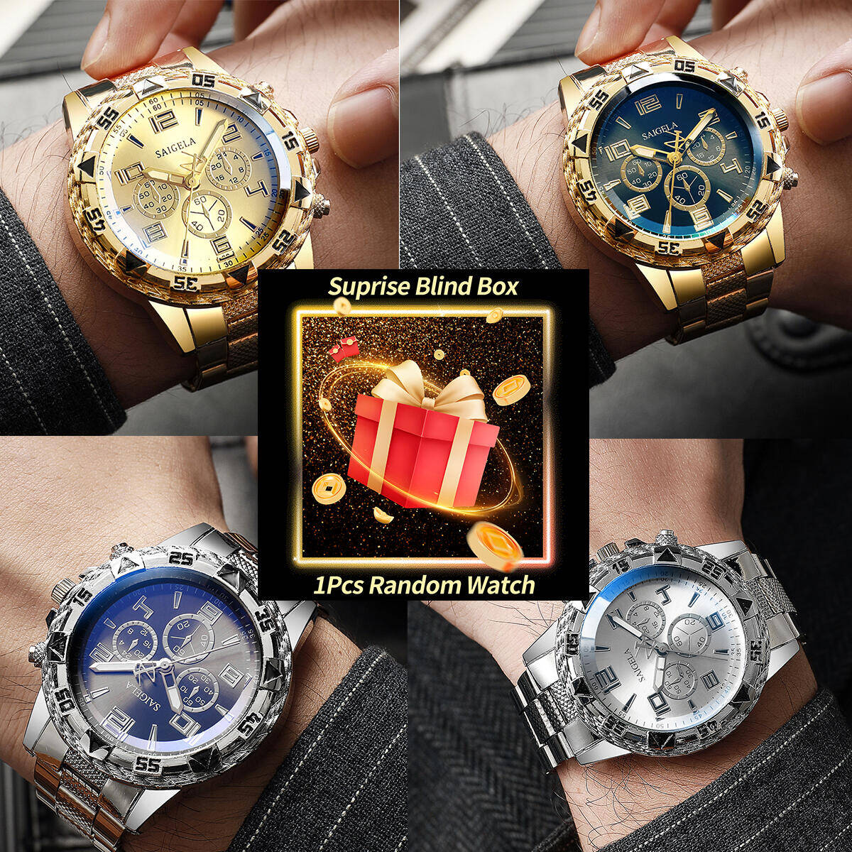 1PC Surprise Mystery Watch Bli - огляд і ціна Mens Fashion Watch