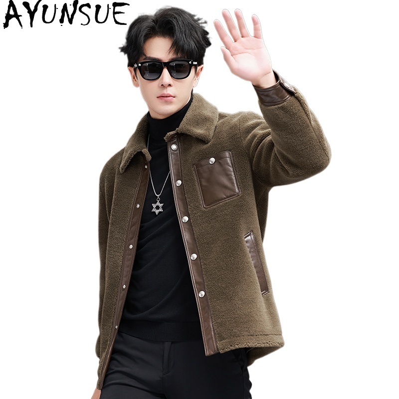 AYUNSUE 100% Wool Coat for Men - огляд і ціна Men'S Fashion Leather Jacket
