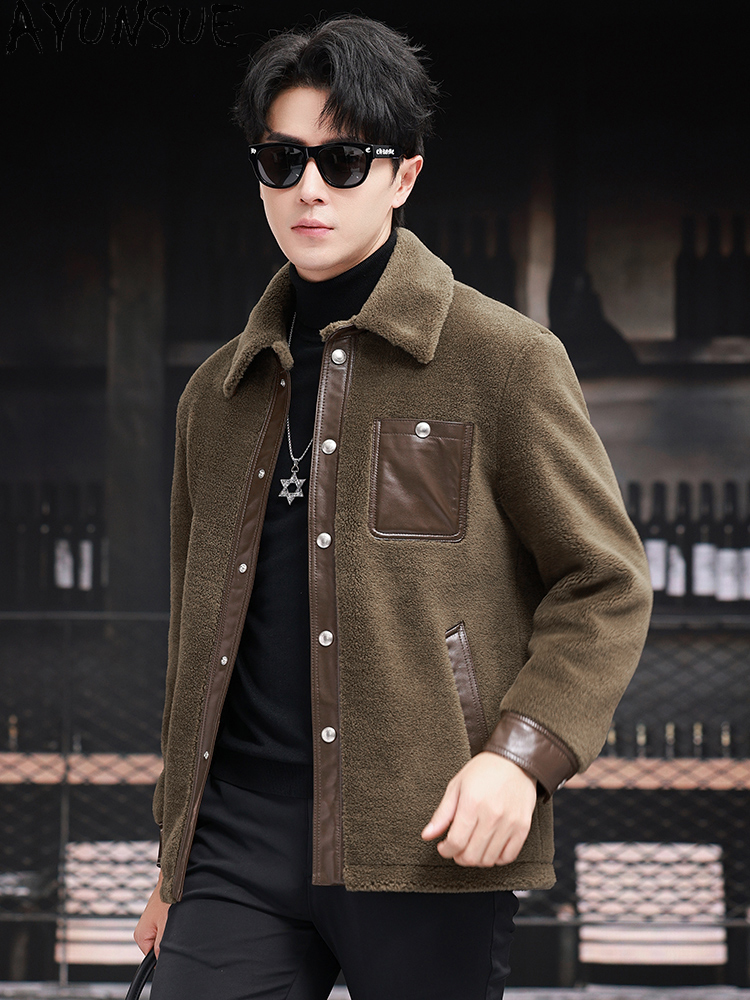 AYUNSUE 100% Wool Coat for Men - огляд і ціна Men'S Fashion Leather Jacket