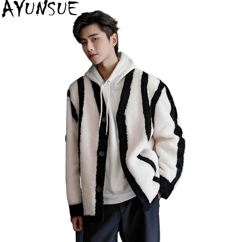 AYUNSUE New Fashion Real Fur C - огляд і ціна Men'S Fashion Leather Jacket