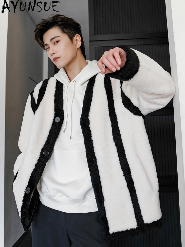 AYUNSUE New Fashion Real Fur C - огляд і ціна Men'S Fashion Leather Jacket