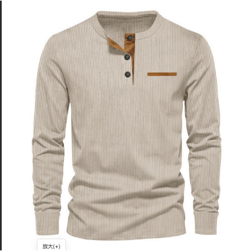 Men's Corduroy Henley Neck Lon - огляд і ціна Mens Fashion Wear