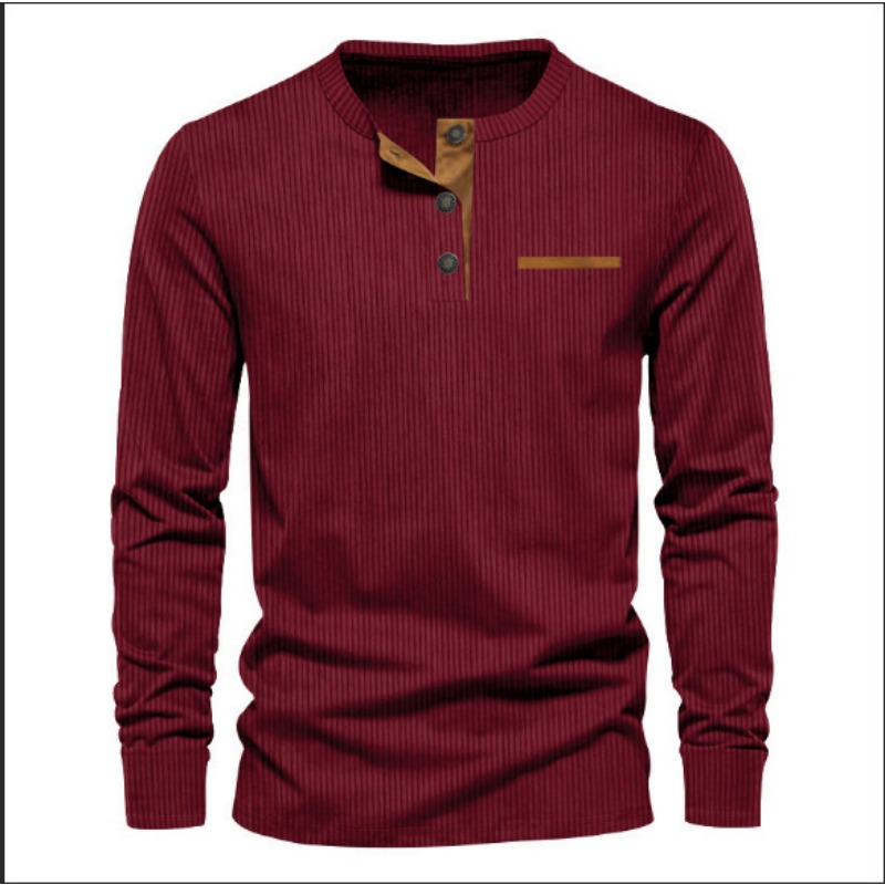 Men's Corduroy Henley Neck Lon - огляд і ціна Mens Fashion Wear