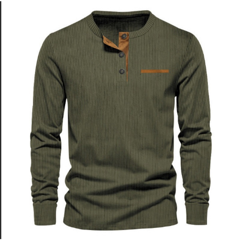 Men's Corduroy Henley Neck Lon - огляд і ціна Mens Fashion Wear