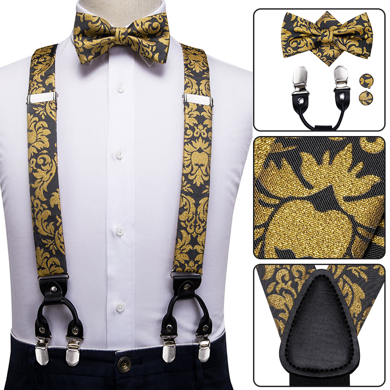 Hi-Tie Silk Adult Men suspende - огляд і ціна Suspenders Clip Men